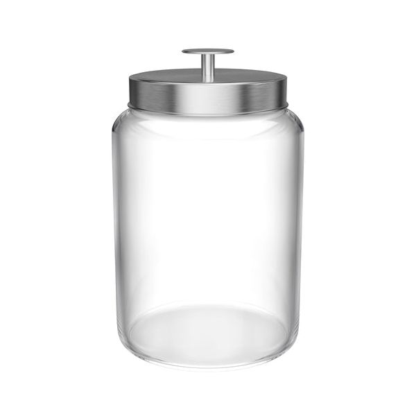 Kook Glass Kitchen & Apothecary Canisters, 1 Gallon, Set of 2, Black