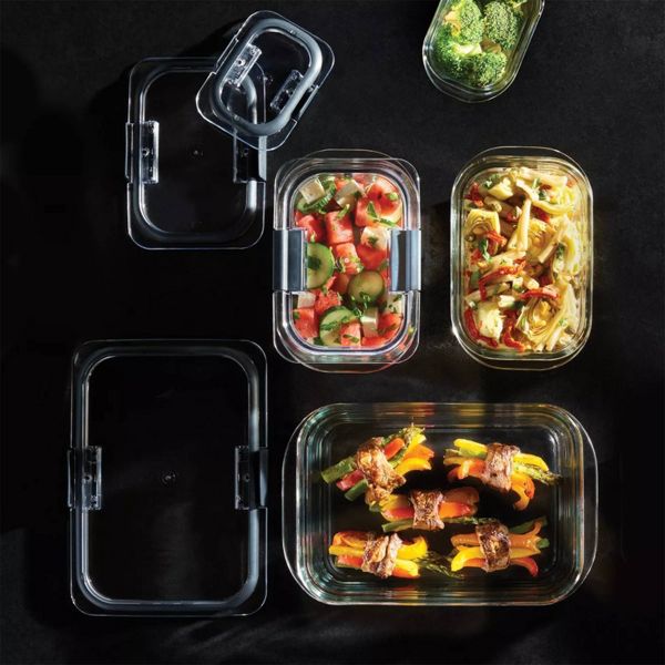 Rubbermaid OS 4.7 Cup/1.1 Liter Brilliance Glass: Microwave, Freezer & Oven Safe Food Storage Container