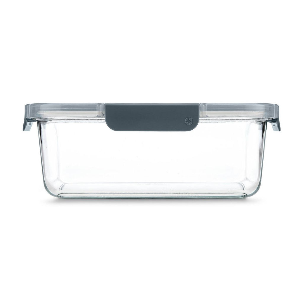 Ello Color Lock 9c Rectangle Glass Food Storage Container Platinum
