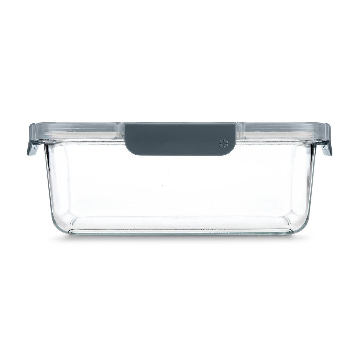 Ello Color Lock 9c Rectangle Glass Food Storage Container Platinum