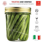 Bormioli Rocco Quattro Stagioni 17oz Glass Preserving Jars, Set of 6 - Wide Mouth Airtight, Twist Top Mason Jars