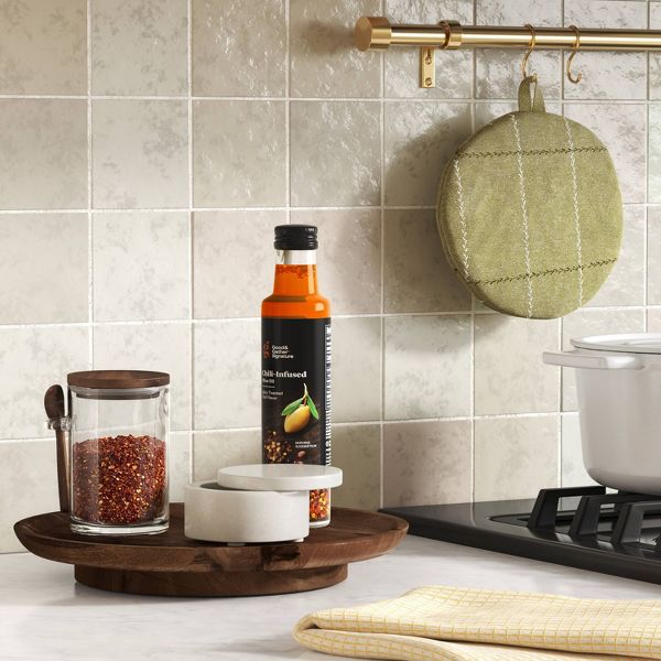Dark Wood Top Small Canister with Spoon Clear - Threshold™