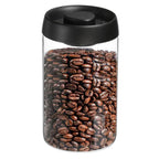 Unique Bargains Glass Airtight Vacuum Seal Coffee Bean Container 40oz Black