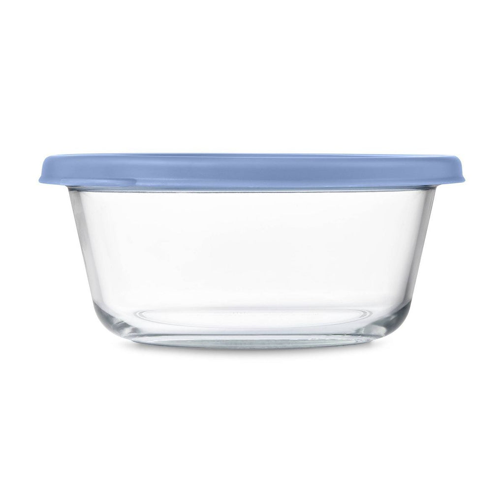 Ello Everyday 4.5c Round Glass Food Storage container Elemental Blue