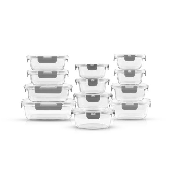 12 Glass Storage Containers (Blushy Pink)