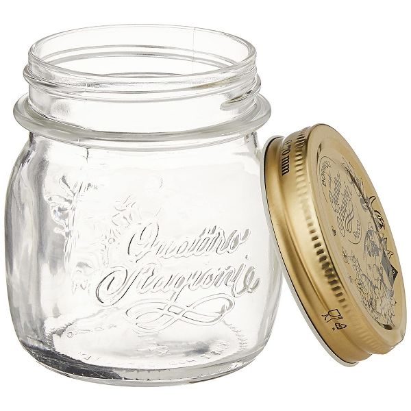 Bormioli Rocco Quattro Stagioni 67.75oz Mason Jar Glass - Wide Mouth Twist Top, Canister Beehive Embossed Design