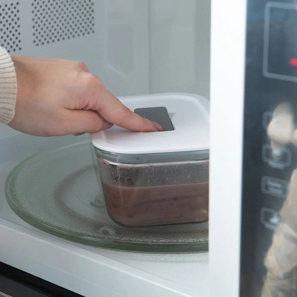 OU Glass Food Storage Container 3 Cup - Oven, Microwave, Freezer & Dishwasher Safe, Airtight Leak Proof Lid with Microwave Valve, Stackable Glass Jar