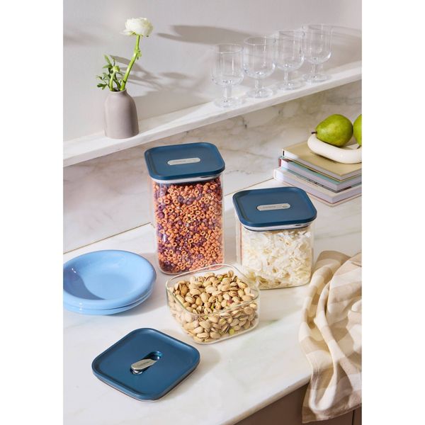 Caraway Home 13pc Glass Airtight Container Set Cream