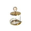 Kinor Elegant Glass Cookie Jar with Gold Lid and Base, Hammered Glass Storage Container for Cookies, Candy, Treats, Snacks and Kitchen Counter Décor