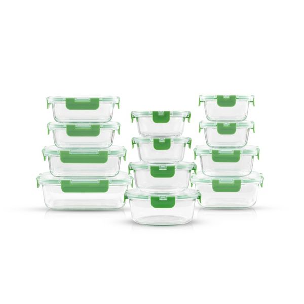 12 Glass Storage Containers (Blushy Pink)
