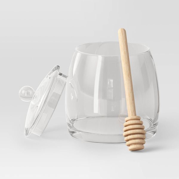 18.5 fl oz 3pc Honey Pot Glass Food Storage Container - Threshold™: Dishwasher-Safe, Autumn Shapes