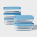 10pc (Set of 5) Glass Rectangle Meal Prep Set Blue - Room Essentials™