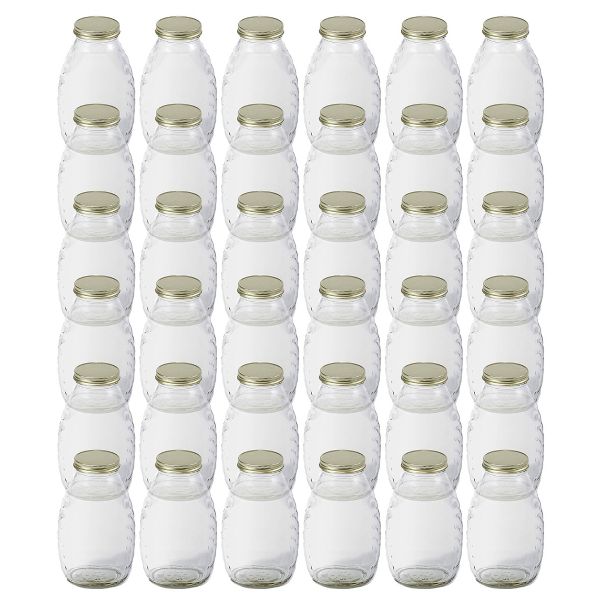 Little Giant HJAR16 16-Ounce Beekeeping Honey Skep Jar w/ Airtight Lid (36 Jars)