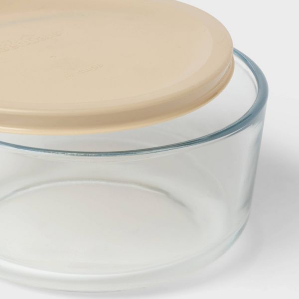4pc (set of 2) 4c Round Glass Food Storage Container Set Blue - Room Essentials™