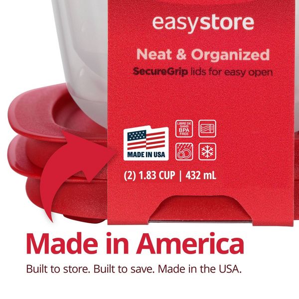 Rubbermaid 3pk Easy Store Value Medium Rectangle Food Storage Containers Red