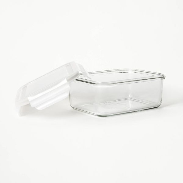 4.33 Cup Glass Food Storage Container Clear - Figmint™: Microwave, Freezer & Dishwasher Safe, Includes Lid