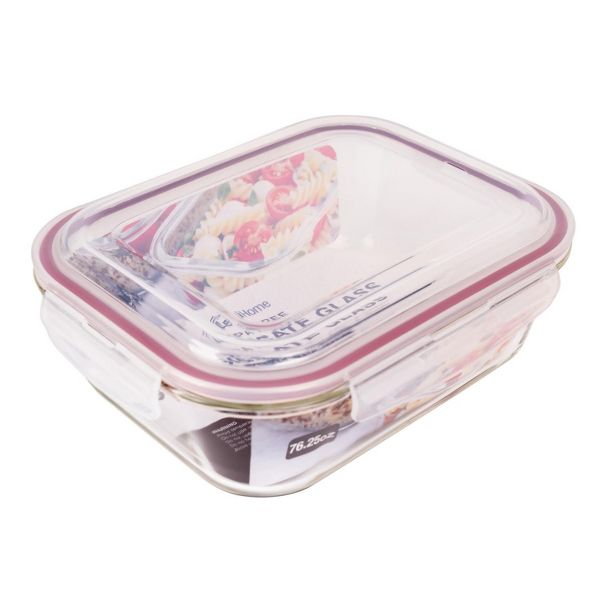 Lexi Home 10-Piece Glass Food Storage Container with Red Locking Lids