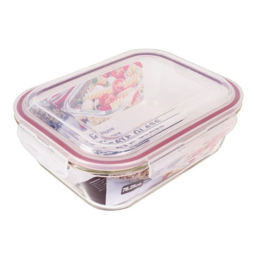 Lexi Home 10-Piece Glass Food Storage Container with Red Locking Lids