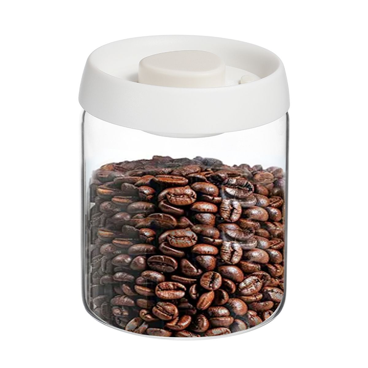 Unique Bargains Glass Airtight Vacuum Seal Coffee Bean Container 30oz Black