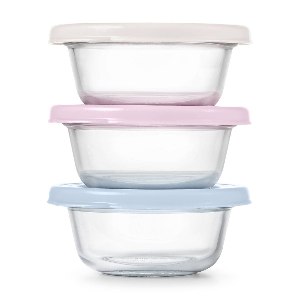 Ello Everyday 3pk 1c Round Glass Food Storage Container Set Garden Harmony