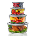 Sorbus 4 Pack Glass Food Storage Containers with Airtight Lids - for Pantry, Meal Prep - Microwave & Freezer Safe