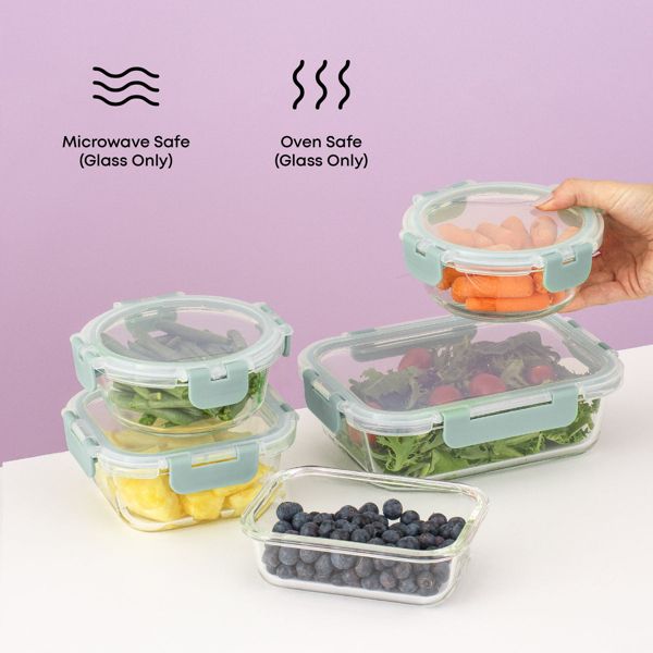 12 Glass Storage Containers (Blushy Pink)