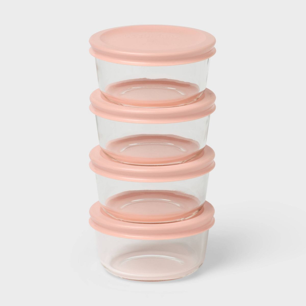 8pc (set of 4) 1c Round Glass Food Storage Container Set Blue - Room Essentials™