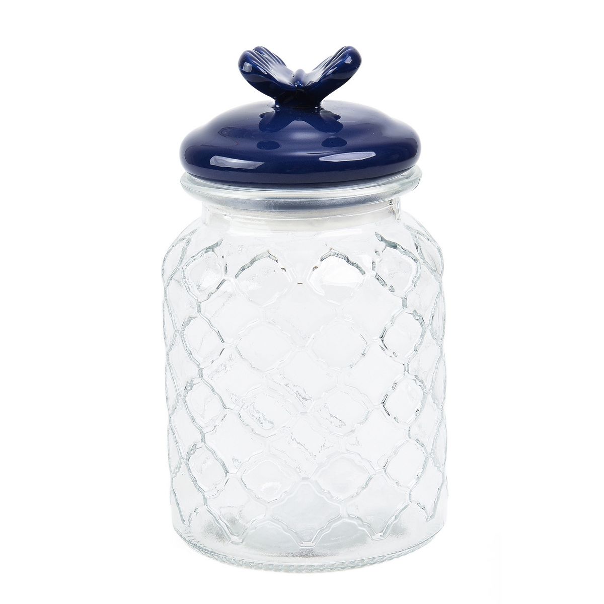 Sharp Chef 4PK Glass Airtight Storage Jar with Hand painted Ceramic Lid, Glass Food Storage Jars, 30 oz / 0.9 L / 4 cups
