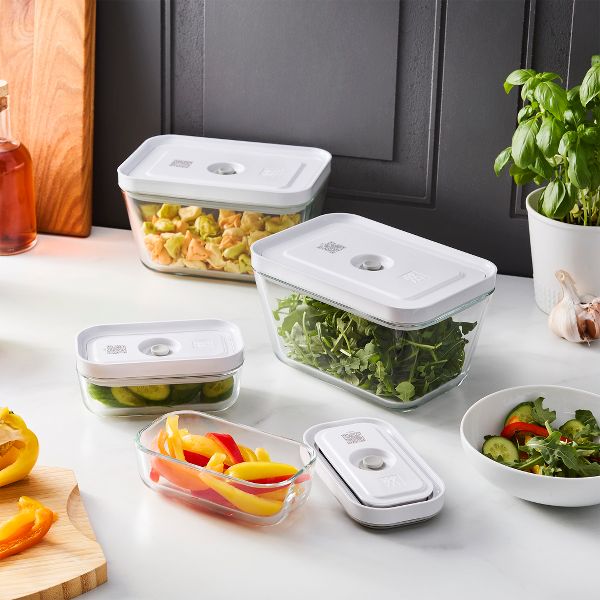 ZWILLING Fresh & Save Vacuum Glass 4-pc box Set, 2 x S, 2 x L containers