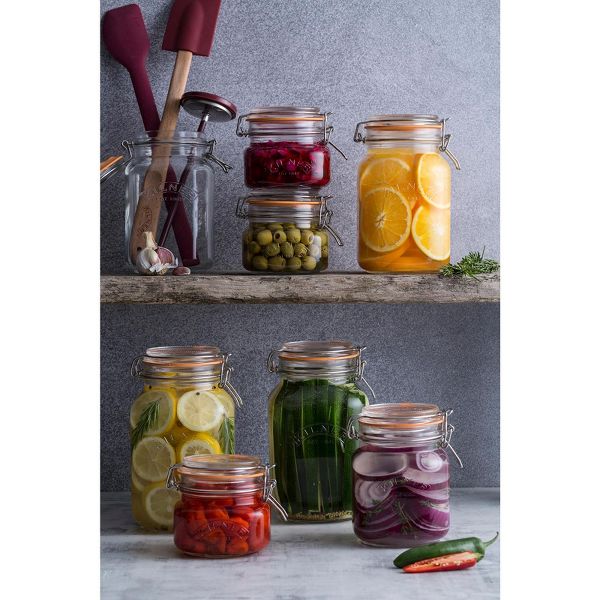 Kilner Square Clip Top Jar for Canning and Food Storage, 102 Ounce