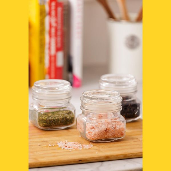 Kilner Square Push Top Storage Jars, Set of 3, 8.5 ounce
