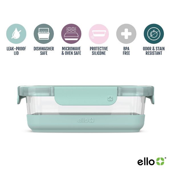 Ello 10pc Glass Meal Prep Food Storage Container Set Blue