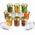 Bormioli Rocco Quattro Stagioni 10.75 oz Glass Preserving Jar Set of 12, Wide‑Mouth Twist‑Top Canister with Airtight Seal, Bee embossed Storage