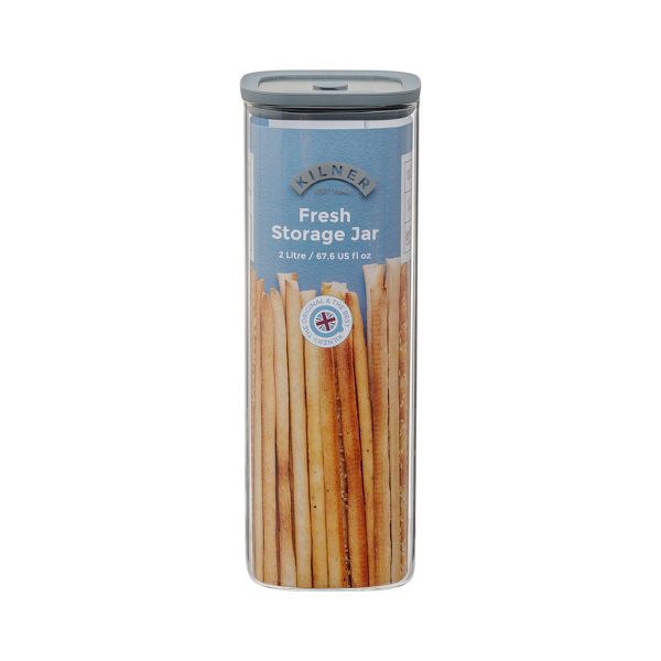 Kilner Fresh Storage Square Jar, Borosilicate Glass Food Container, 118 Ounce