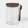 Dark Wood Top Small Canister with Spoon Clear - Threshold™