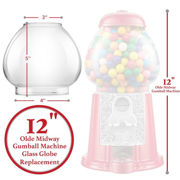 Olde Midway 12-Inch Glass Globe Replacement for Gumball Machines