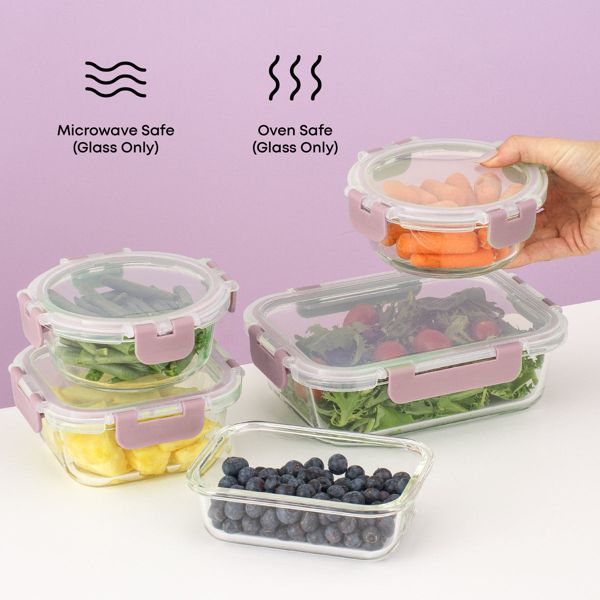 12 Glass Storage Containers (Blushy Pink)