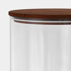96oz Canister Dark Wood Top Medium Clear - Threshold™