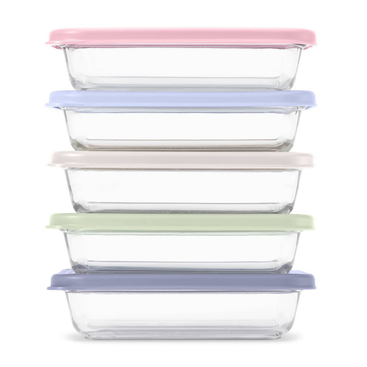 Ello Everyday 10pc 3c Rectangle Glass Meal Prep Food Storage container Set Garden Harmony