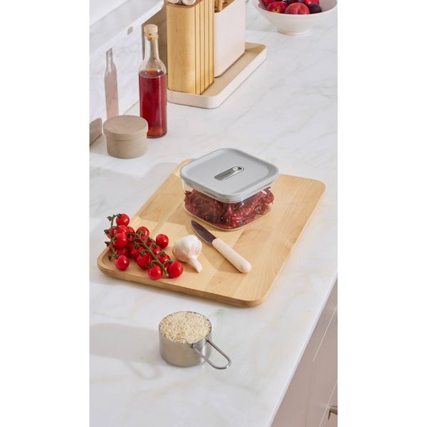 Caraway Home Small Glass Airtight Container Cream