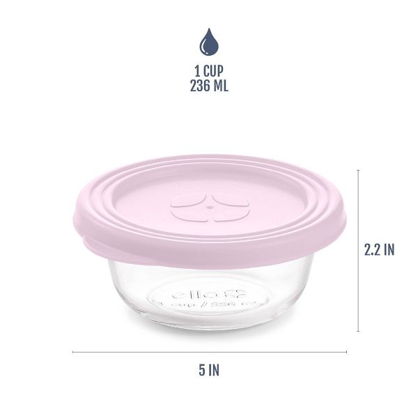 Ello Everyday 3pk 1c Round Glass Food Storage Container Set Garden Harmony