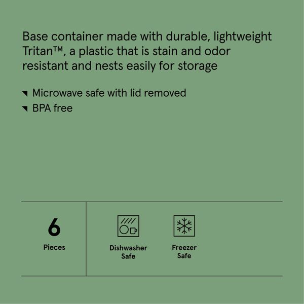 6pc (set of 3) Tritan Plastic Rectangle Food Storage Container Set Clear - Figmint™: Stackable, Dishwasher-Safe