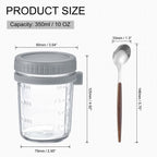 Unique Bargains Leak-Proof Durable Overnight Oats Glass Jar 6 Pcs Cyan