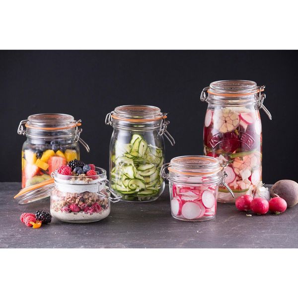 Kilner Round Clip Top Jar for Canning and Food Storage, 102 Ounce