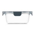 Ello Color Lock 4c Glass Rectangle Food Storage Container Platinum