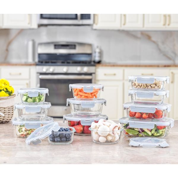 12 Glass Storage Containers (Blushy Pink)