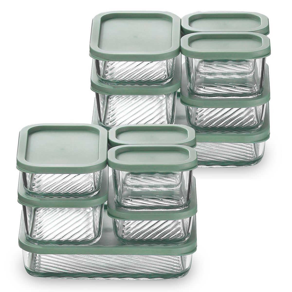 JoyTable Modular Glass Food Storage & Baking Containers – 12-Piece Set, Black Lids