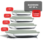 Joytable 4-Pack Baking Pans Set, Glass Food Storage Containers with Lids, Glass Baking Dishes for Oven - Black