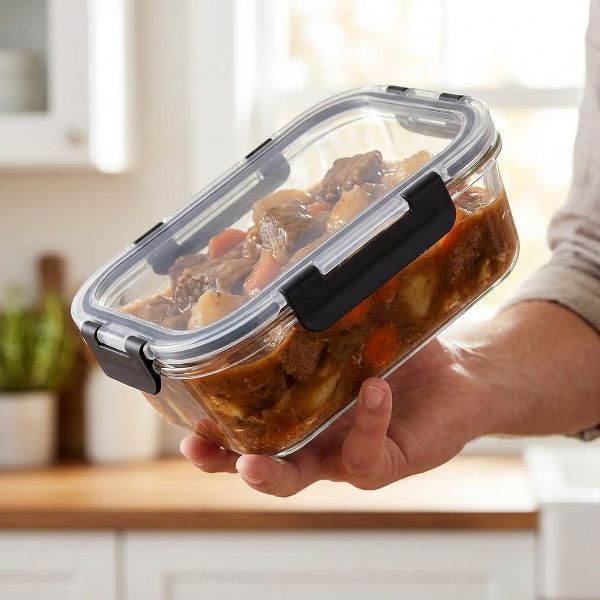 LauKingdom 5 Pack 35oz Midnight Black Borosilicate Glass Food Storage Containers with Lids for Meal Prep and Modern Kitchen Organization