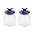 SharpChef 2PK Glass Airtight Storage Jar with Hand painted Ceramic Lid, Glass Food Storage Jars, 20 oz / 0.6 L / 3 cups